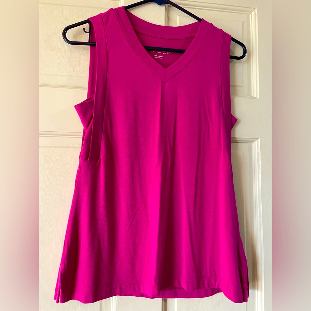 SOLD Soft Surroundings PXS Petite bright pink tank top EUC